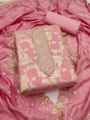 PANZORA Silk Blend Embroidered Salwar Suit Material