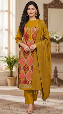 REET MAHAL Wool Embroidered Salwar Suit Material