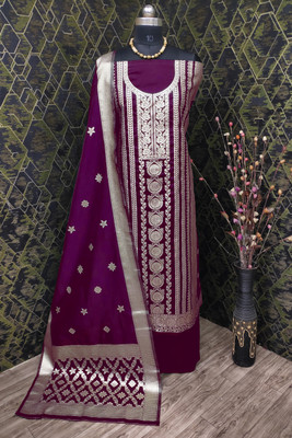 ARISHTA Art Silk Embroidered Kurta & Palazzo Material