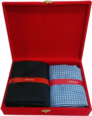 Arvind Cotton Blend Checkered, Self Design Shirt & Trouser Fabric