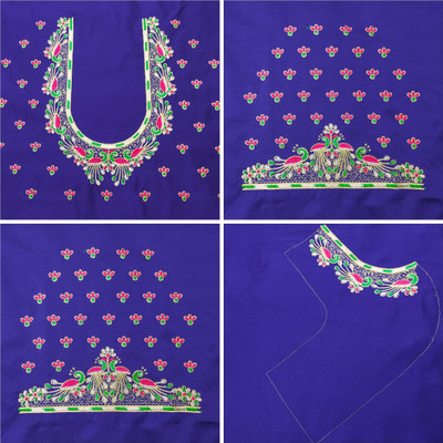 RAJVILASH Pure Silk Embroidered Blouse Material