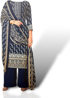 ANHAFASHION Wool Printed Kurta & Patiyala Material