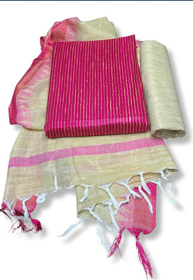 Manikant Handloom Cotton Silk Striped Salwar Suit Material