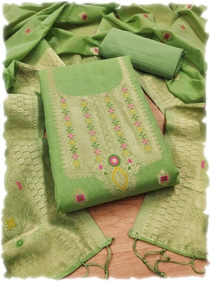MAPRI Chanderi Embroidered Salwar Suit Material