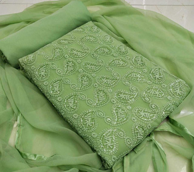 Zeus store Georgette Embroidered Kurta & Churidar Material
