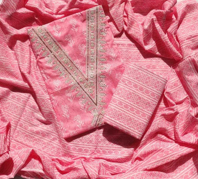 FAB JUNCTION Pure Cotton Printed Salwar Suit Material