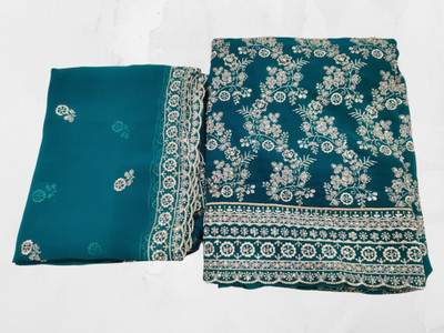 Ethnesia Georgette Embroidered Kurta & Churidar Material