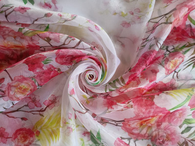 Rozaline Organza Floral Print Gown/Anarkali Kurta & Bottom Material