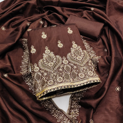 Nayanthara Trends Cotton Blend Embroidered Salwar Suit Material