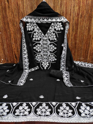 KGM BRAND Georgette Embroidered Salwar Suit Material