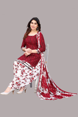 AYKA CLOTHINGS Crepe Floral Print Salwar Suit Material