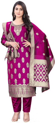 SAUMYA CREATIONS Art Silk Self Design Kurta & Churidar Material