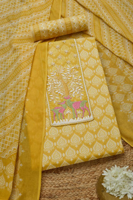 soch Cotton Blend Printed Salwar Suit Material