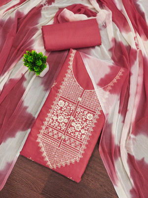 ShopGlobal Cotton Blend Embroidered Salwar Suit Material