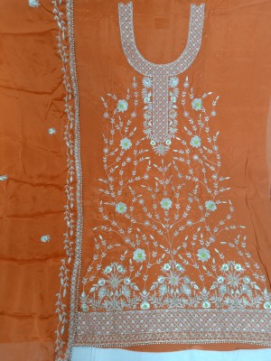 inayat Pure Silk Embroidered, Striped Multipurpose Running Fabric