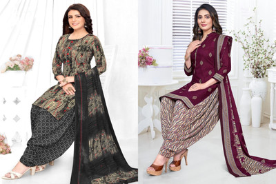 SIMPLYETHNIC Crepe Printed Salwar Suit Material