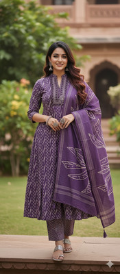 STALWART36 Pure Cotton Embroidered Salwar Suit Material