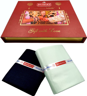 JHABAK'S Cotton Blend Self Design Shirt & Trouser Fabric