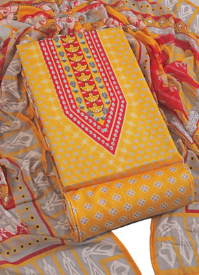 Tavas Cotton Blend Printed Salwar Suit Material