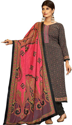 HouseOfCommon Wool Floral Print, Printed, Striped Salwar Suit Material