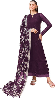 VATAGAMFAB Georgette Embroidered Salwar Suit Material