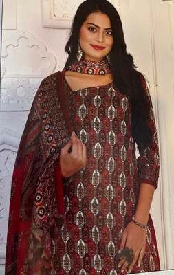 GUMBERTEXTILES Wool Graphic Print Salwar Suit Material