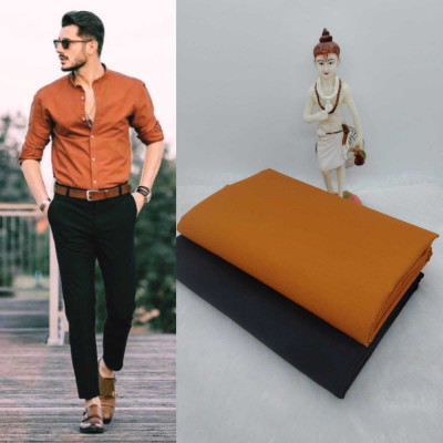 Venjberry Cotton Blend Solid Shirt & Trouser Fabric