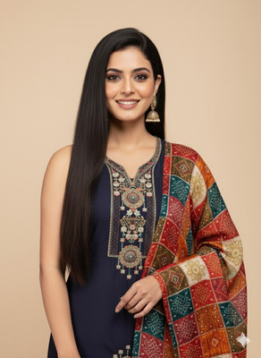 GFASHION Cotton Blend Embroidered Salwar Suit Material