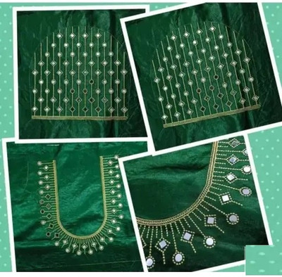 Zenomics Cotton Silk Embroidered Blouse Material