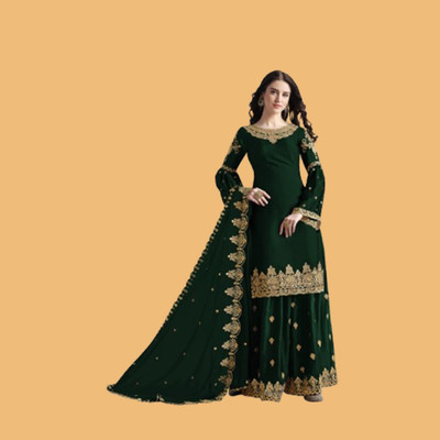 DHRISHUTEXTILE Georgette Embroidered Kurta & Palazzo Material