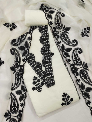 TNT Georgette Embroidered Salwar Suit Material