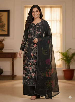 Ruchi Collections Chiffon Embroidered Salwar Suit Material