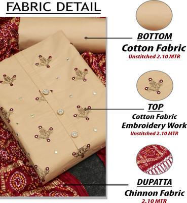 BR Designer Pure Cotton Embroidered Salwar Suit Material