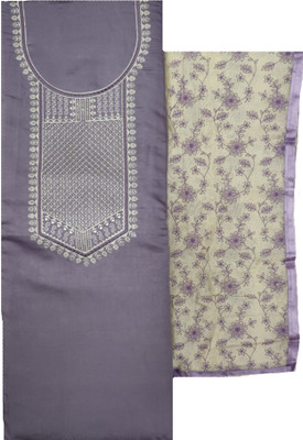 Soul Essence Cotton Blend Embroidered Salwar Suit Material