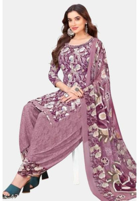 EverEthnic Cotton Blend Printed Salwar Suit Material
