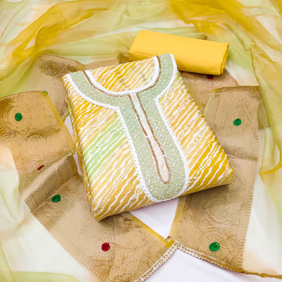 Blissta Cotton Blend Striped Salwar Suit Material