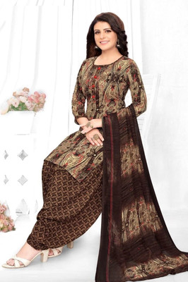 HONEYFASHION Crepe Floral Print Salwar Suit Material
