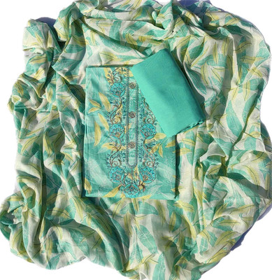 FAB JUNCTION Pure Cotton Printed, Self Design Salwar Suit Material