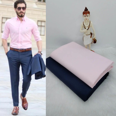 nilkanth creation Polycotton Self Design Shirt & Trouser Fabric