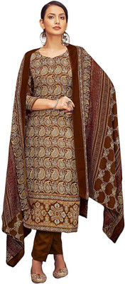 DRAVINAM Trends Wool Printed Salwar Suit Material