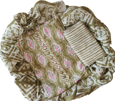 ABODH COLOURS Pure Cotton Self Design, Printed Salwar Suit Material
