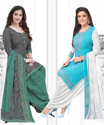 Caoimhe Crepe Solid, Printed Salwar Suit Material