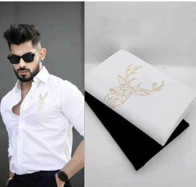 krishna international Cotton Blend Printed Shirt & Trouser Fabric