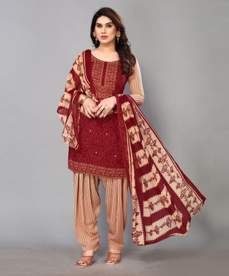 Maiyaash Crepe Self Design Salwar Suit Material