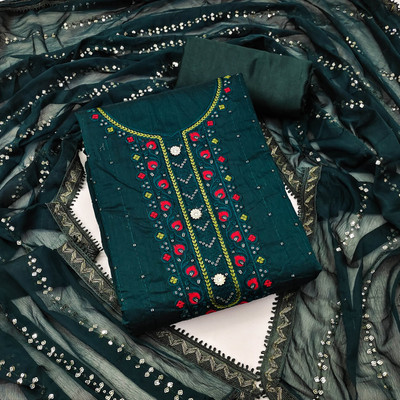 Divastri Chanderi Embroidered Salwar Suit Material