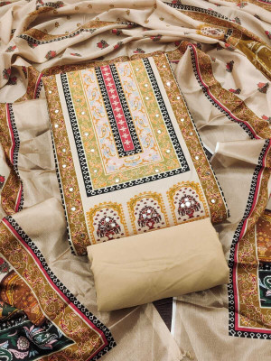 RUDRAA FAB Crepe Printed Salwar Suit Material