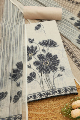 soch Linen Floral Print Salwar Suit Material