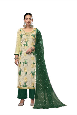 ShopGlobal Chiffon Embroidered Salwar Suit Material