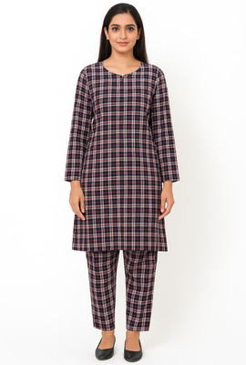 Roscato Wool Checkered Kurta & Churidar Material