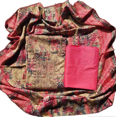 ABODH COLOURS Wool Printed Salwar Suit Material